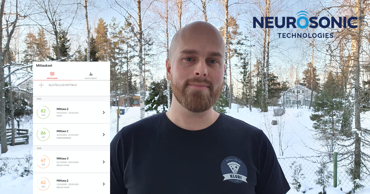 Iiro käytti dataa apuna palautumisen mittaamiseen -Unen palauttava aika on pidentynyt reilusti Neurosonicin käyttöönoton jälkeen